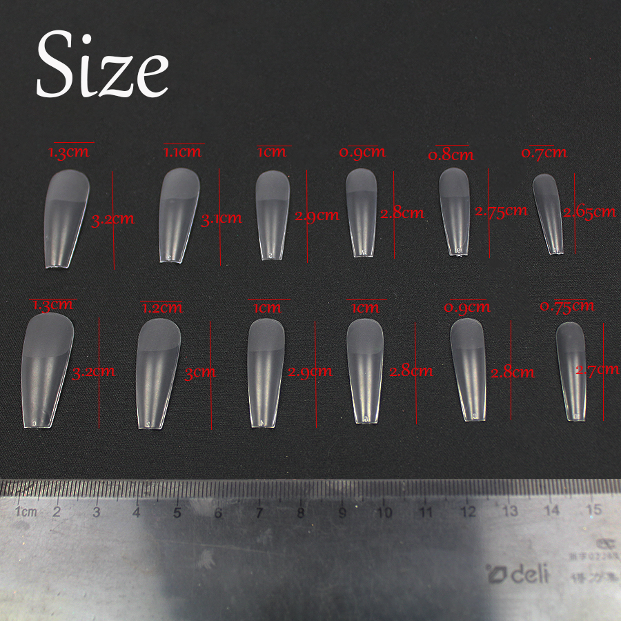 120 tips case-packed frosted flat head nail tips