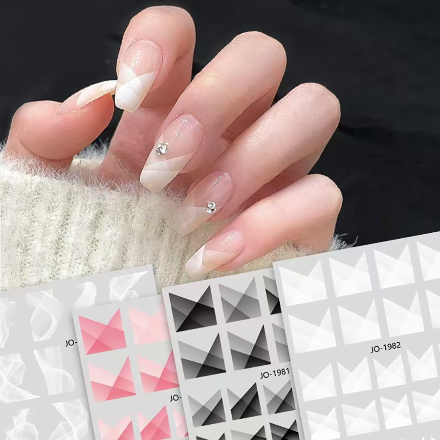 ji1981-1986 simple checkered nail sticker