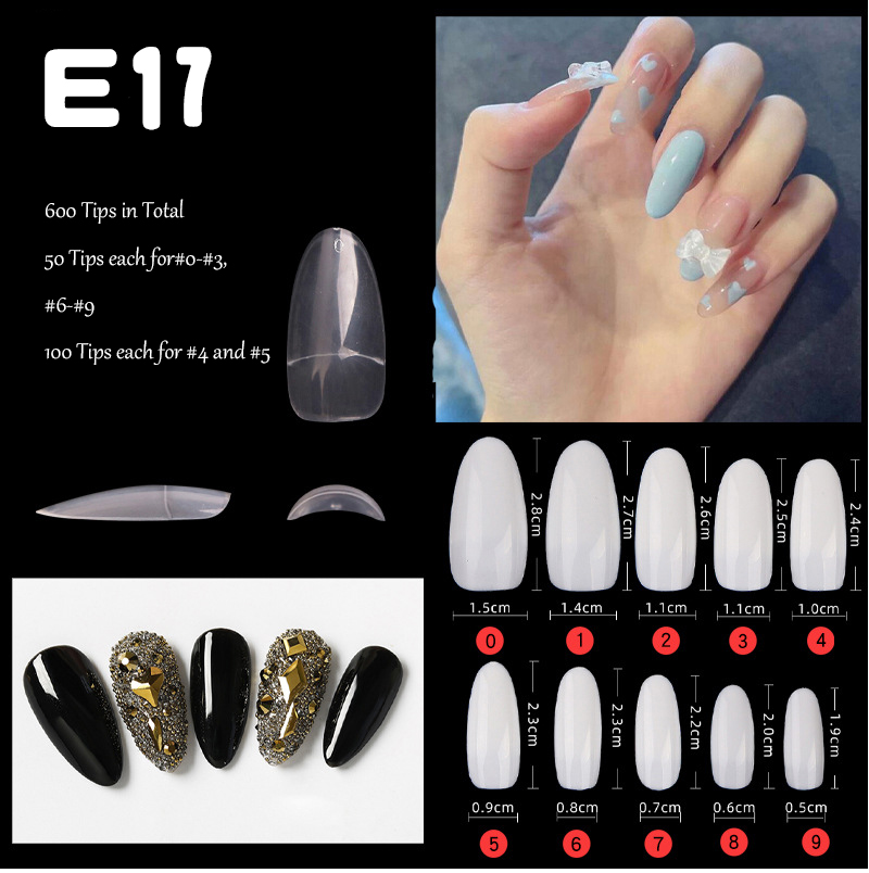 rntip-129 oval ballet semi nail tips