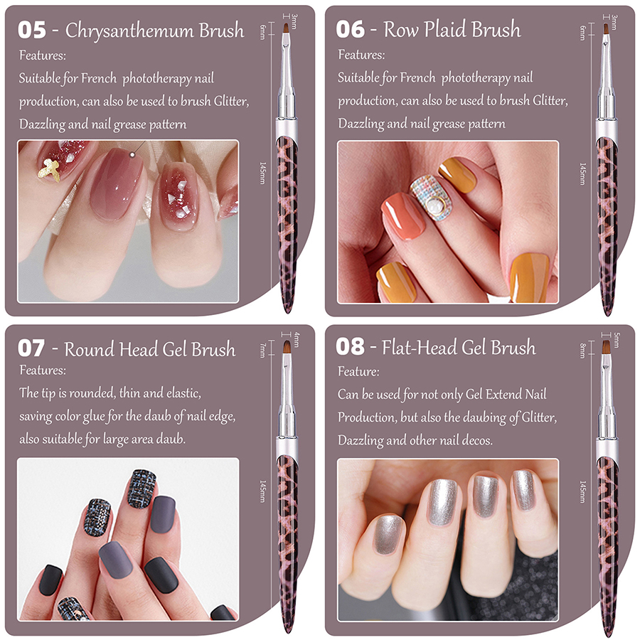 leopard print nail art brush collection