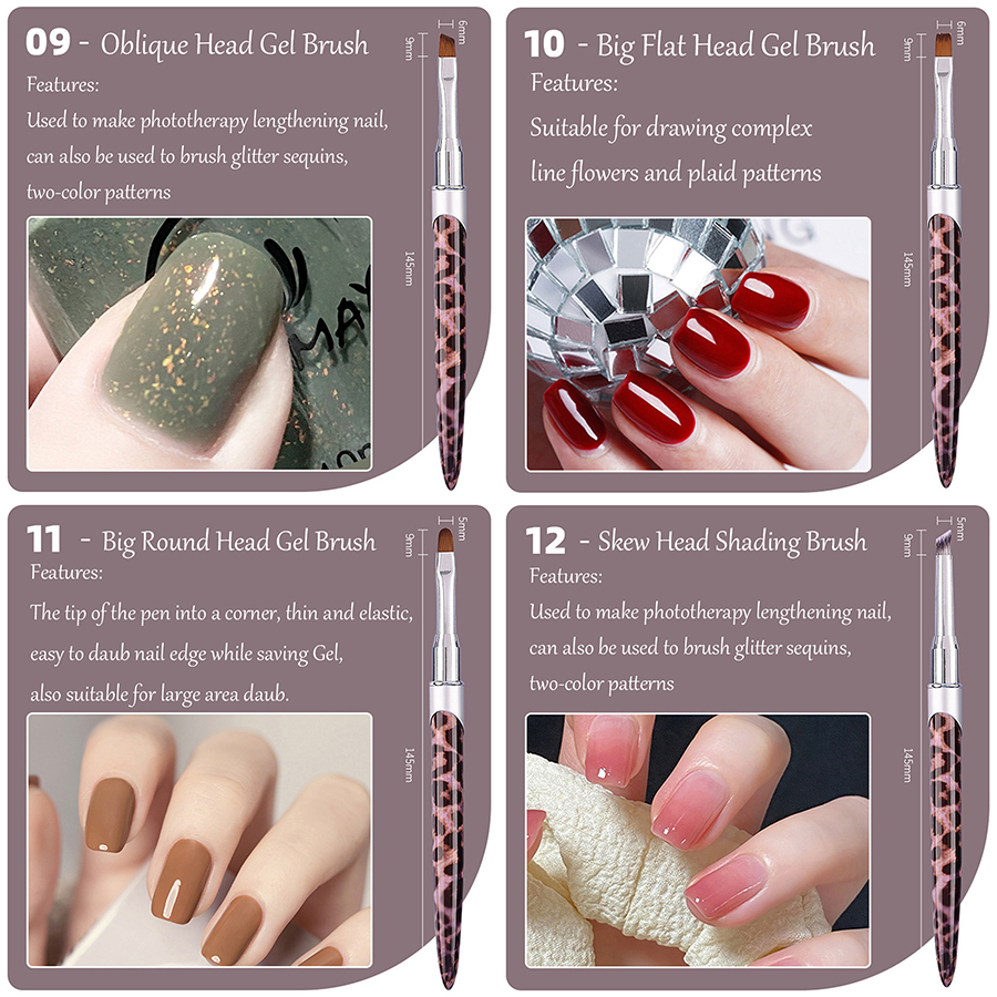 leopard print nail art brush collection