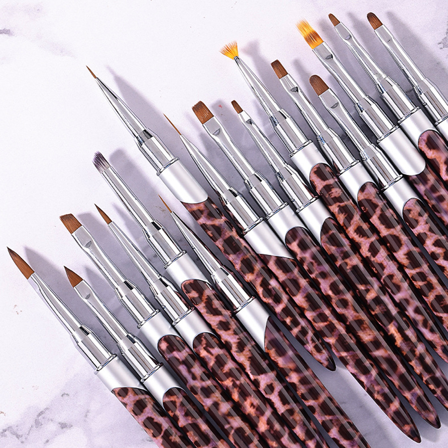 leopard print nail art brush collection