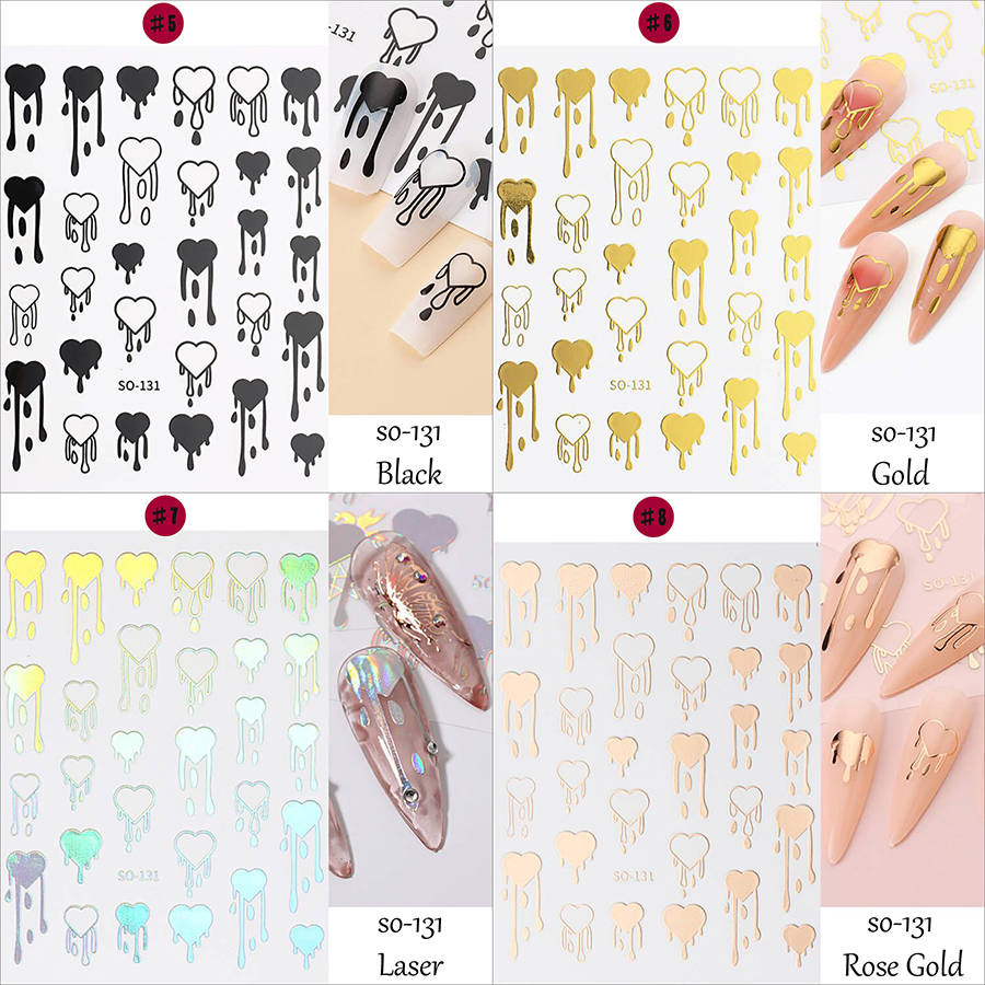 so130-135 simple four-color nail stickers