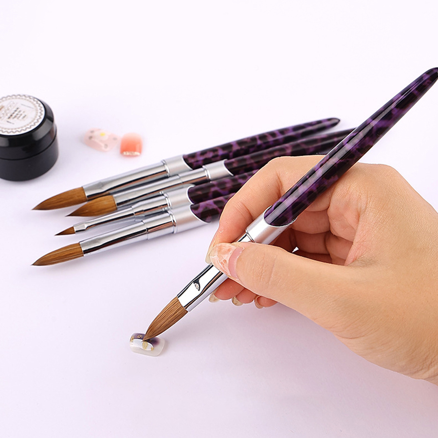 6* leopard metallic color kolinsky acrylic brush