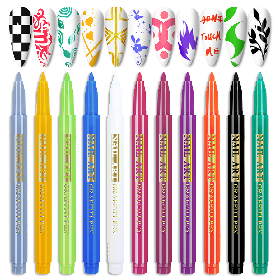 nail painting line drawing pen