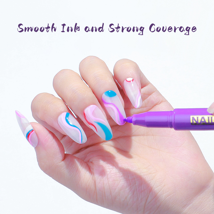 nail painting line drawing pen