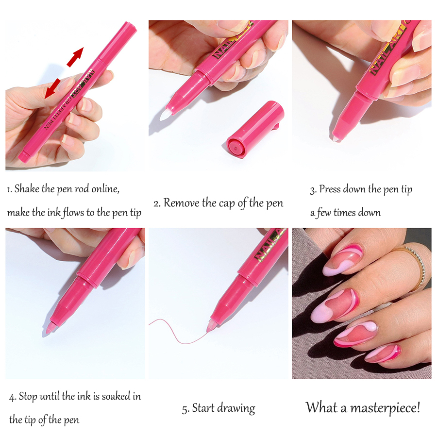 nail painting line drawing pen