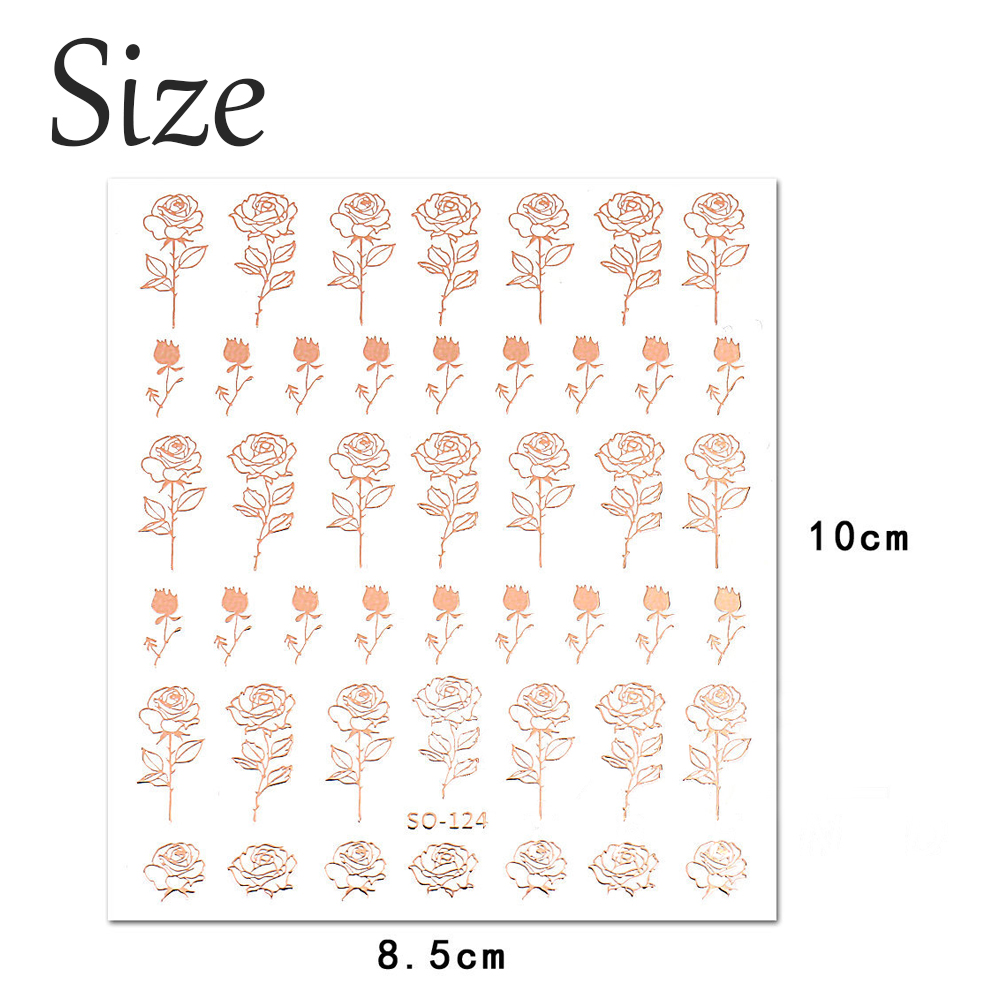 so-124-129 rose gold hot stamping nail sticker