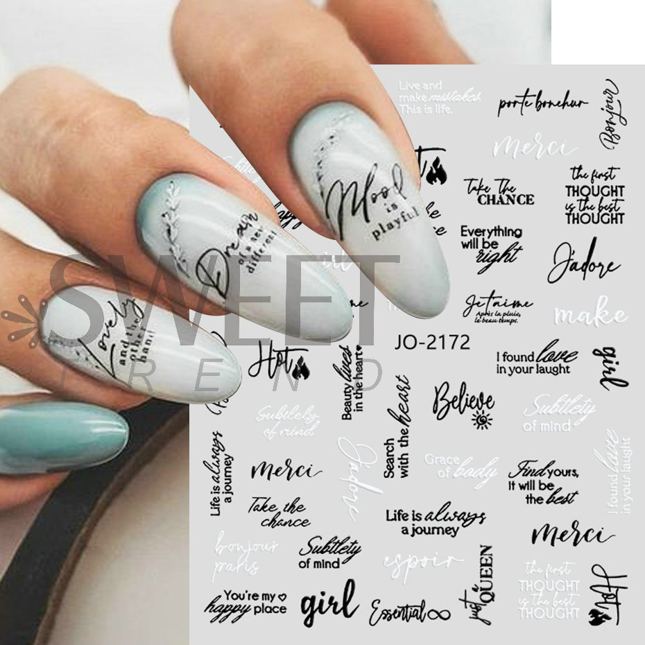 jo-2168-2173 letters & graffiti & geometric line nail sticker