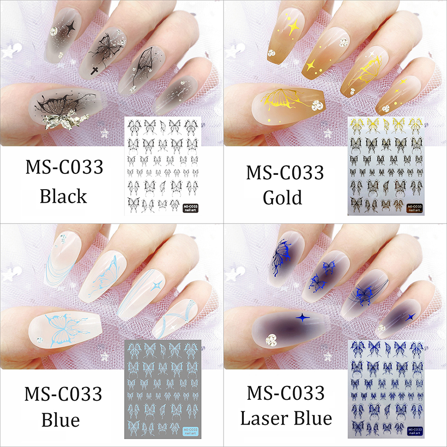 ms-c033-035 liquid butterfly nail sticker