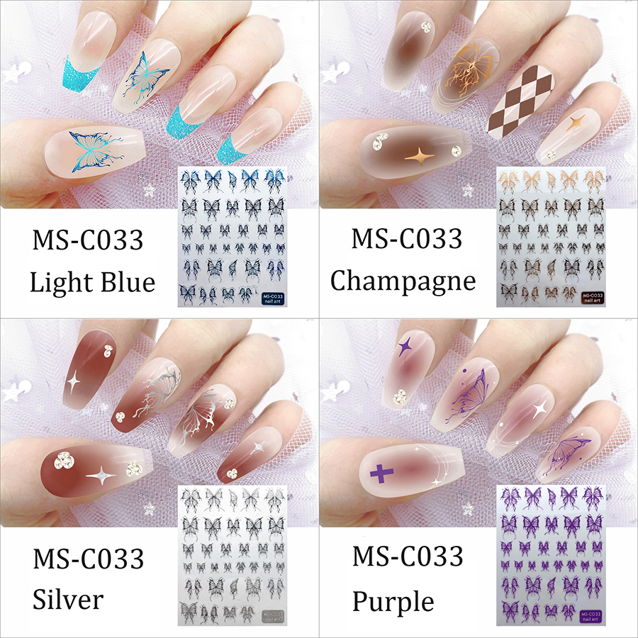 ms-c033-035 liquid butterfly nail sticker