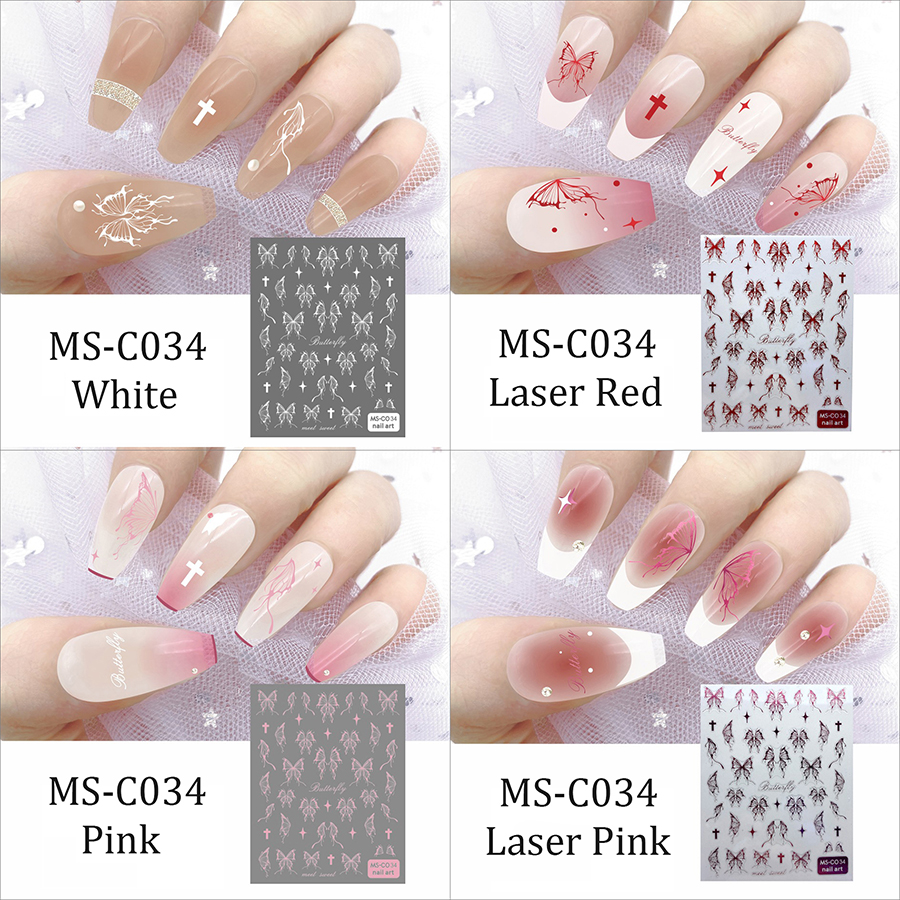 ms-c033-035 liquid butterfly nail sticker