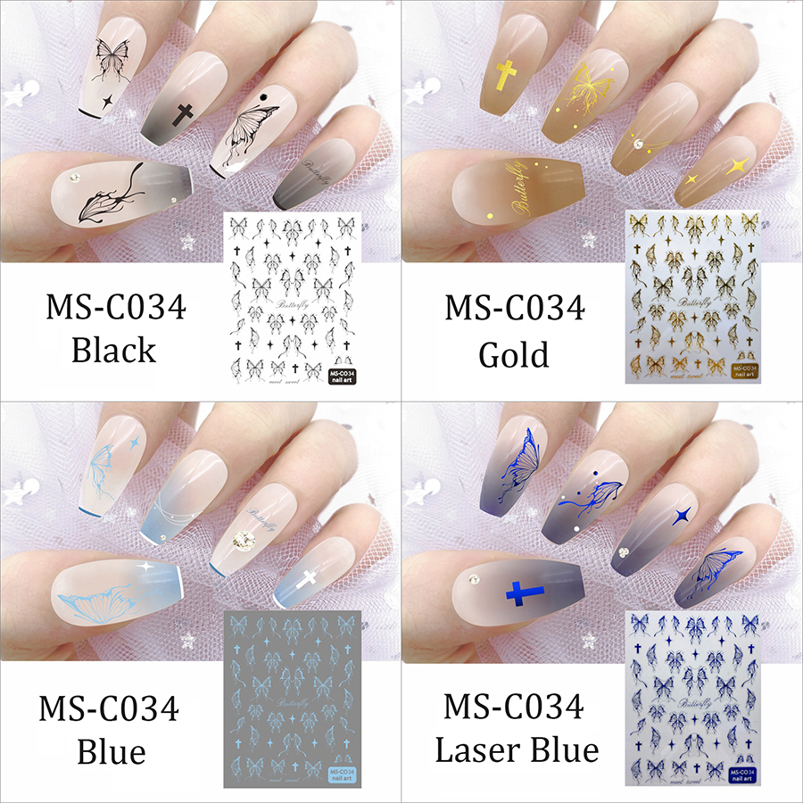 ms-c033-035 liquid butterfly nail sticker