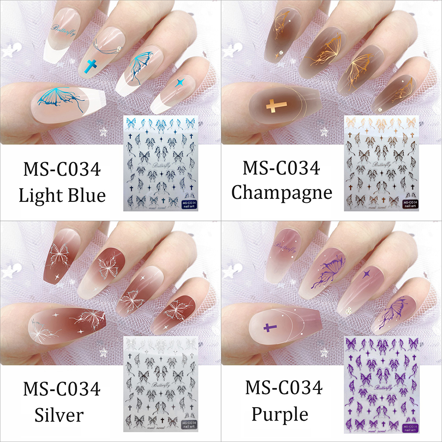 ms-c033-035 liquid butterfly nail sticker