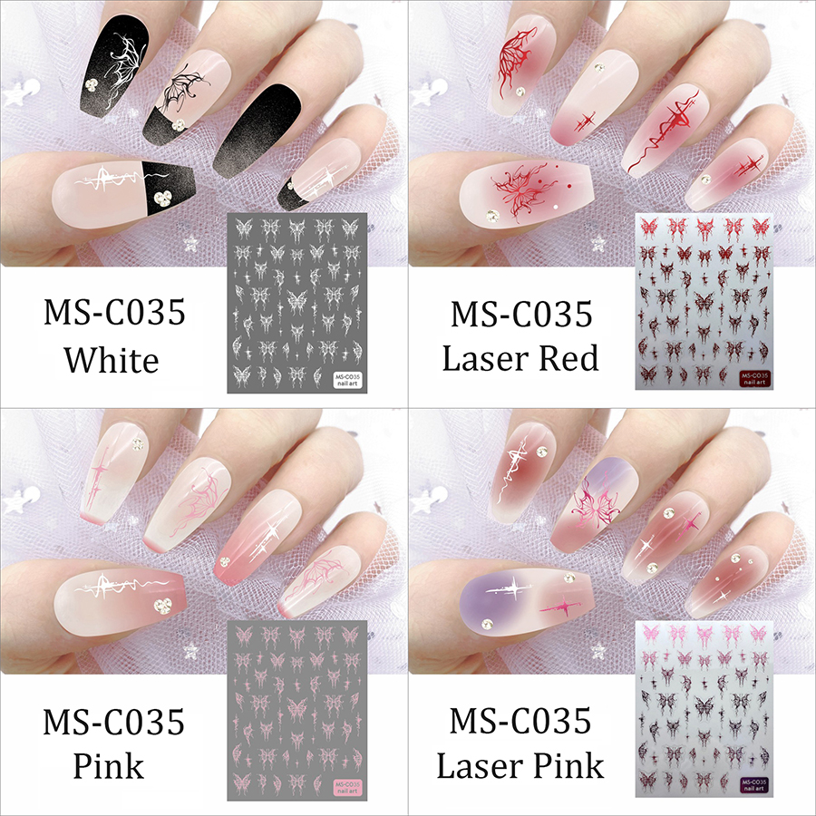 ms-c033-035 liquid butterfly nail sticker