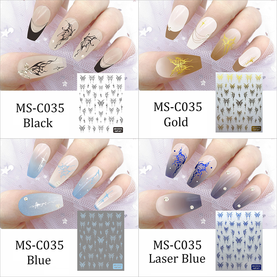 ms-c033-035 liquid butterfly nail sticker