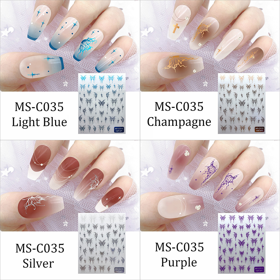 ms-c033-035 liquid butterfly nail sticker