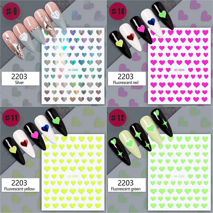 yj-2203 love heart nail sticker