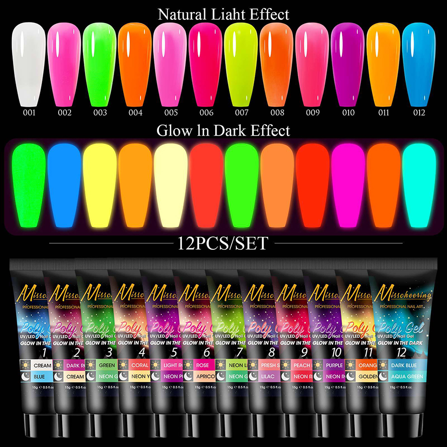 rnug-115 12-color quick-dry extension nail gel set