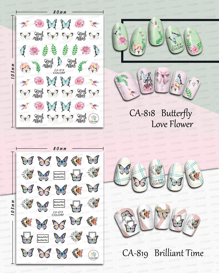 ca-810-821 butterfly nail sticker