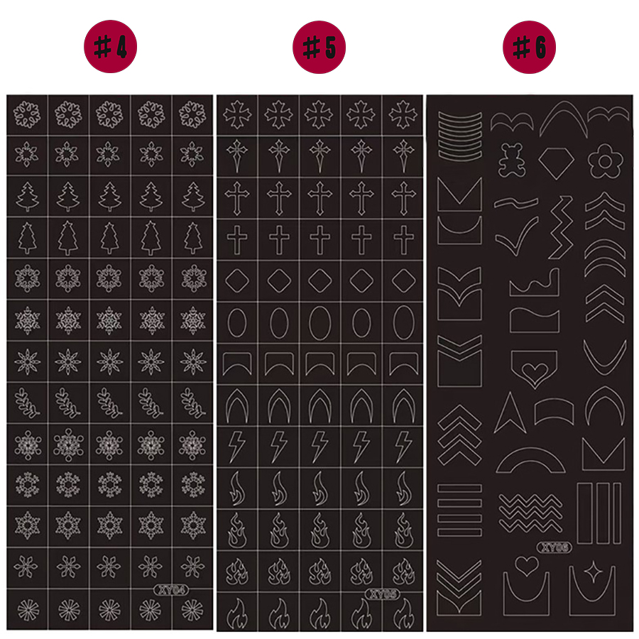 xy01-06 printing model hallow nail sticker