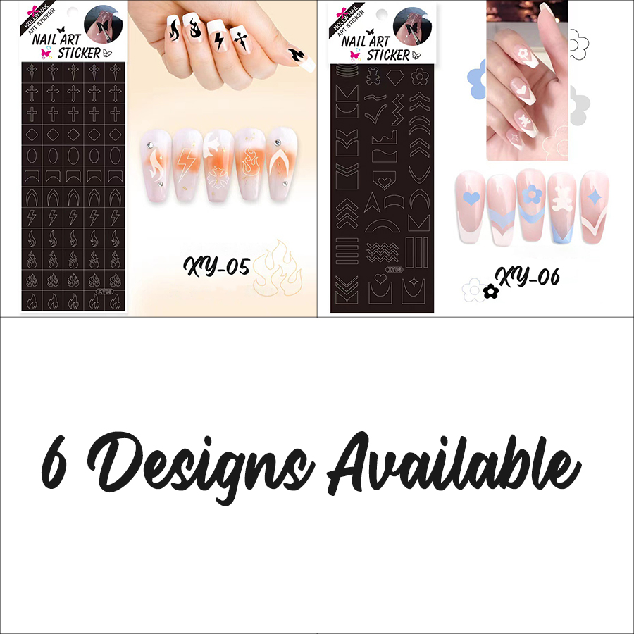 xy01-06 printing model hallow nail sticker