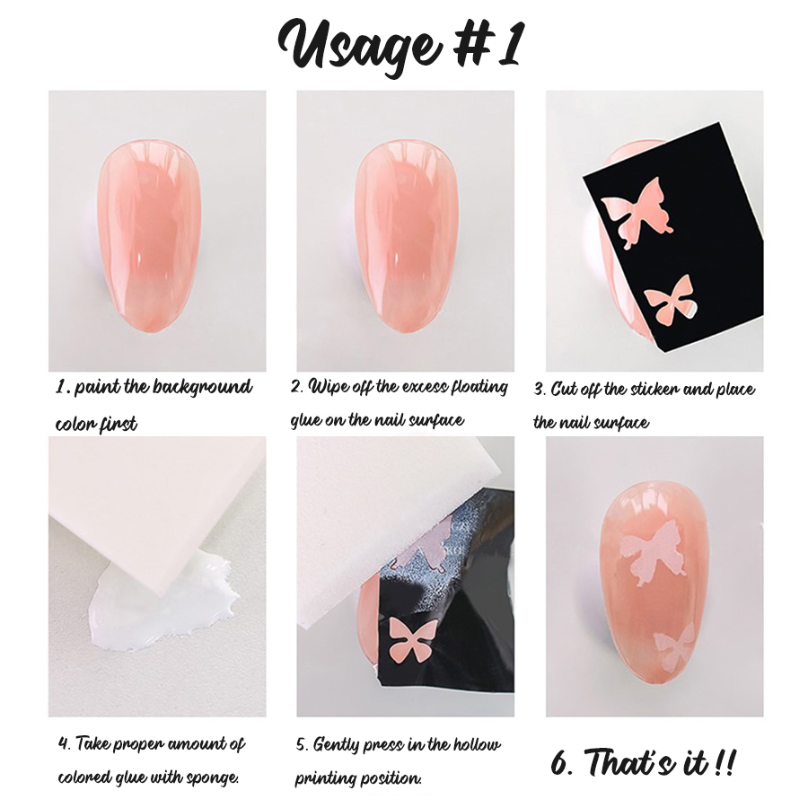 xy01-06 printing model hallow nail sticker