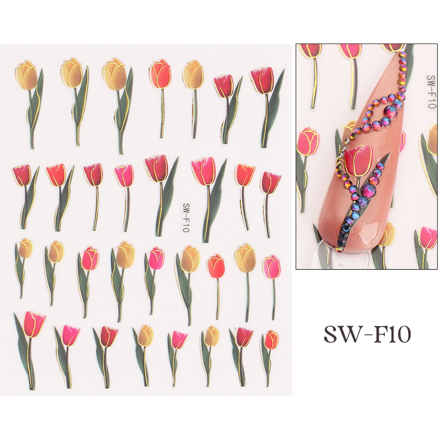 sw-f07-12 spring tulip nail stickers