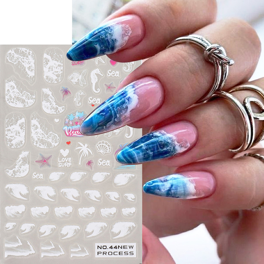 no40-46 beach & sky manicure sticker