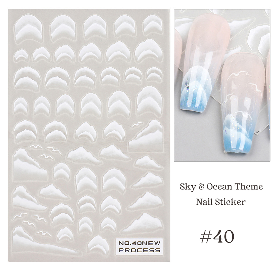 no40-46 beach & sky manicure sticker