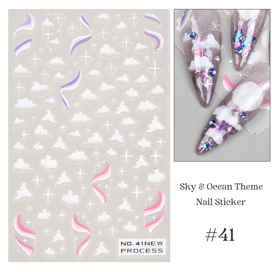 no40-46 beach & sky manicure sticker