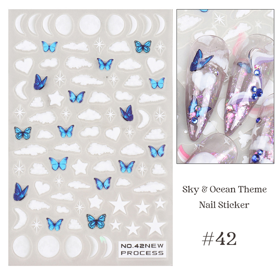 no40-46 beach & sky manicure sticker