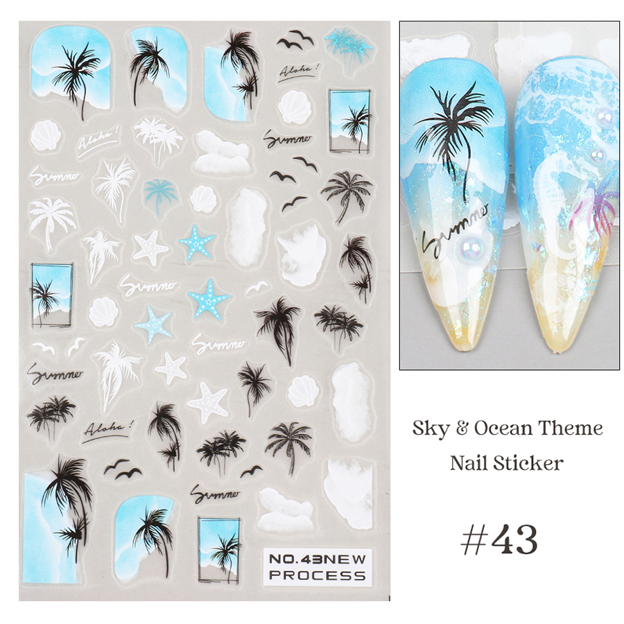 no40-46 beach & sky manicure sticker