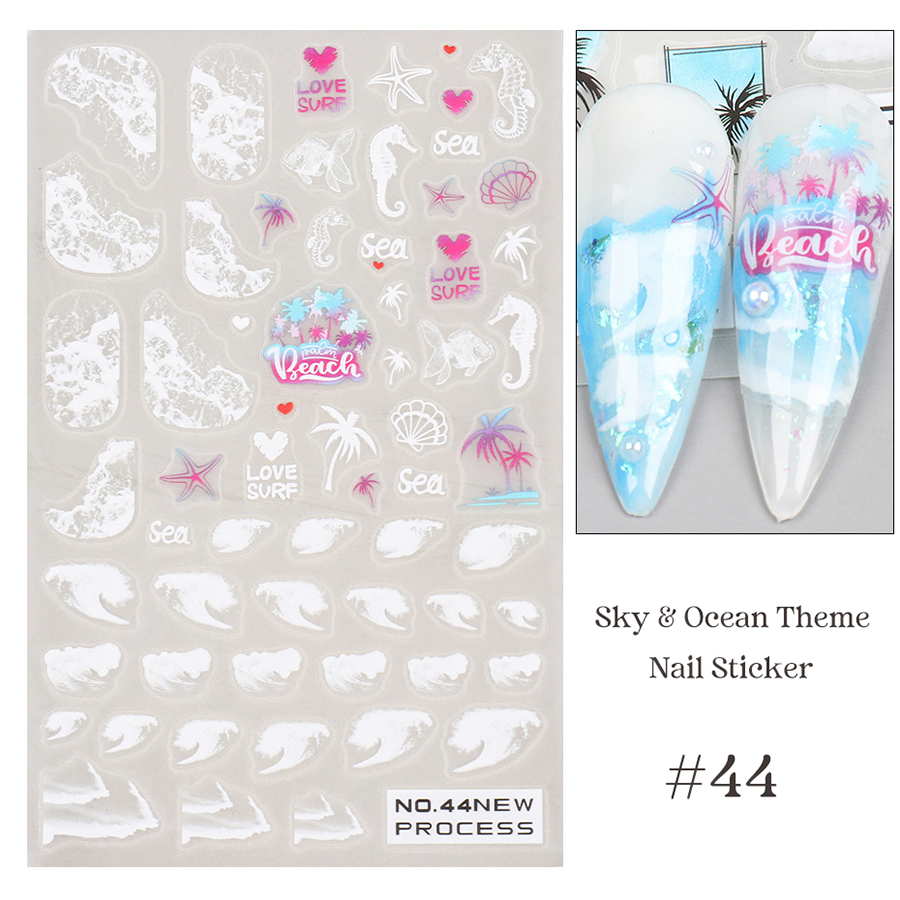 no40-46 beach & sky manicure sticker