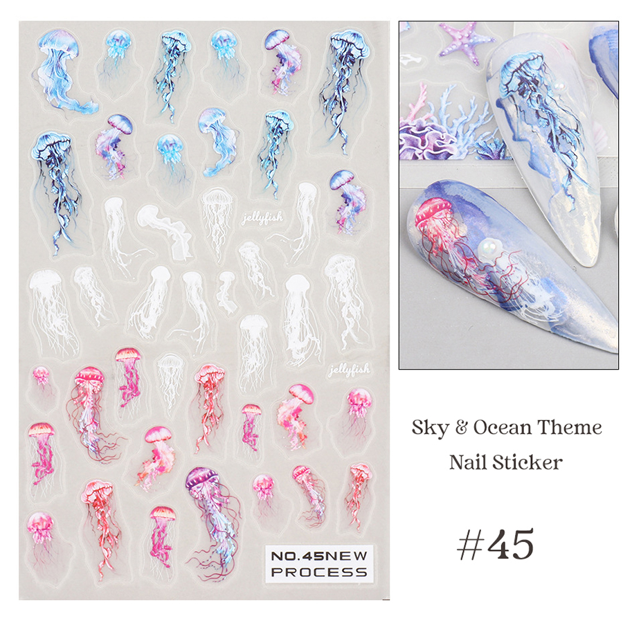 no40-46 beach & sky manicure sticker