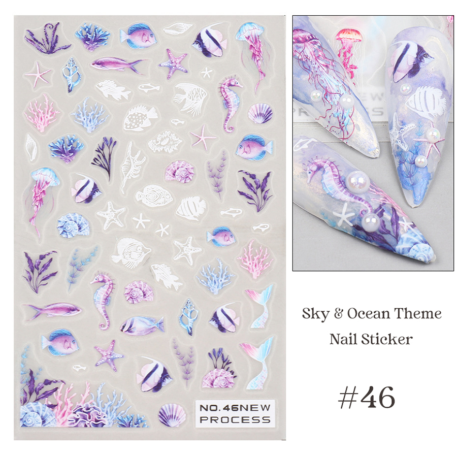 no40-46 beach & sky manicure sticker