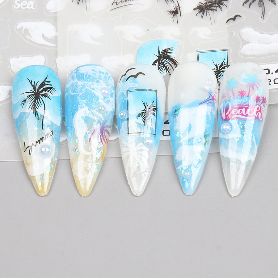 no40-46 beach & sky manicure sticker