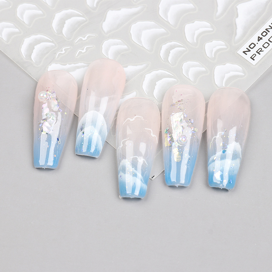 no40-46 beach & sky manicure sticker