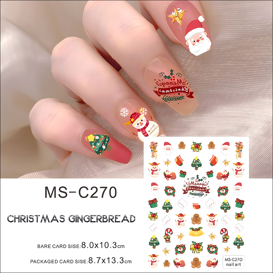 ms-c263-274 winter christmas nail stickers