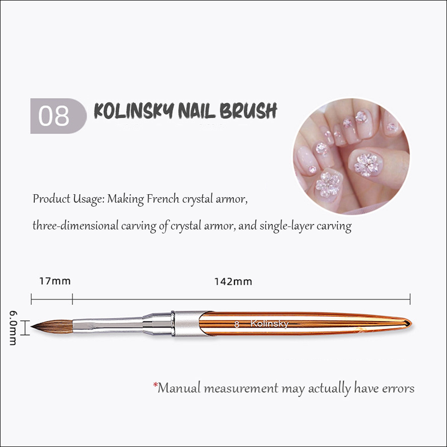 rab-50 100%kolinsky hair nail brush(no.8)