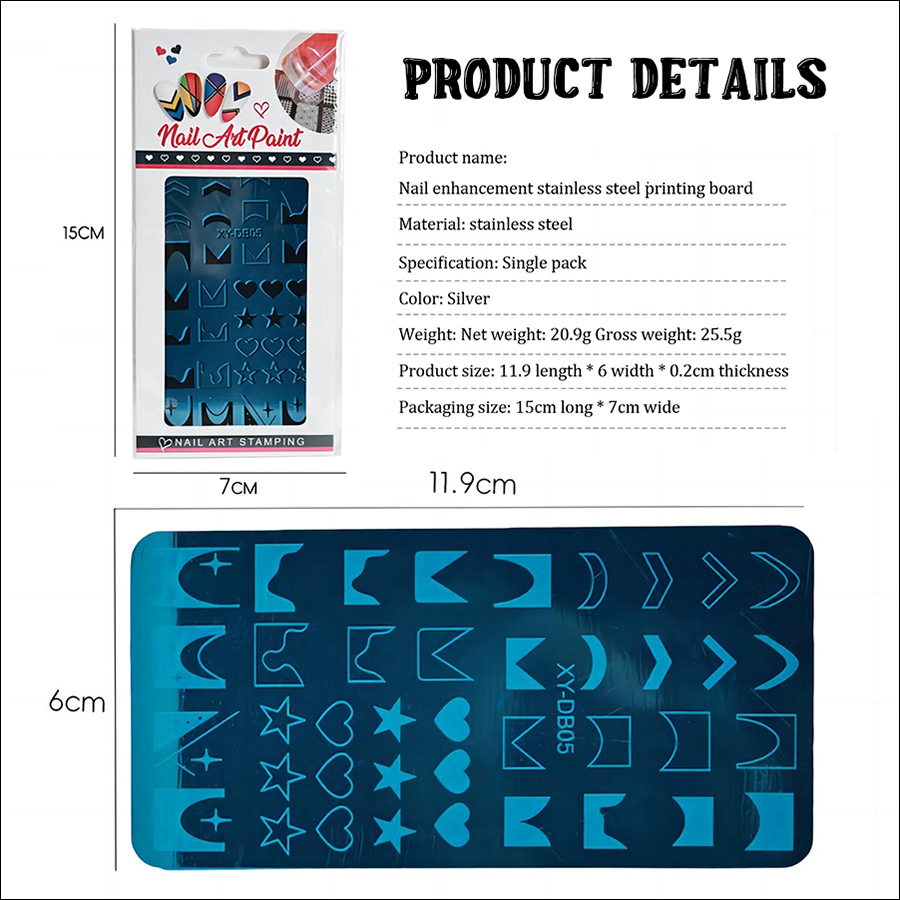 rnme-61 new arrival french nail print steel plate