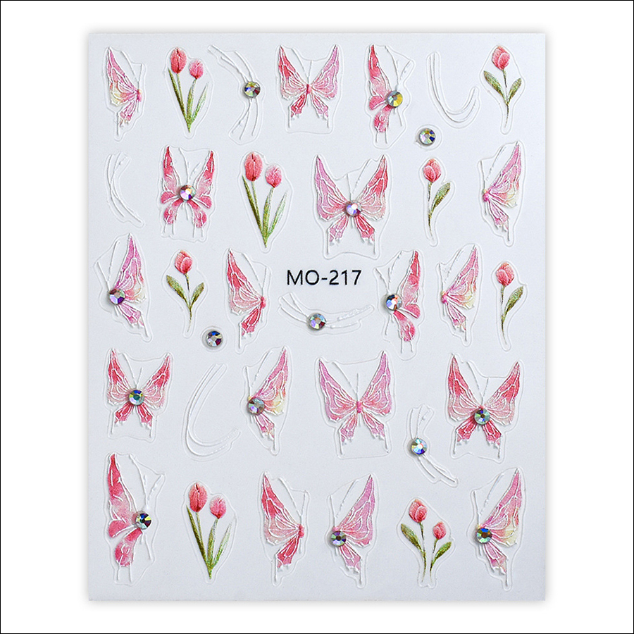 mo217-218 diamond butterfly nail sticker