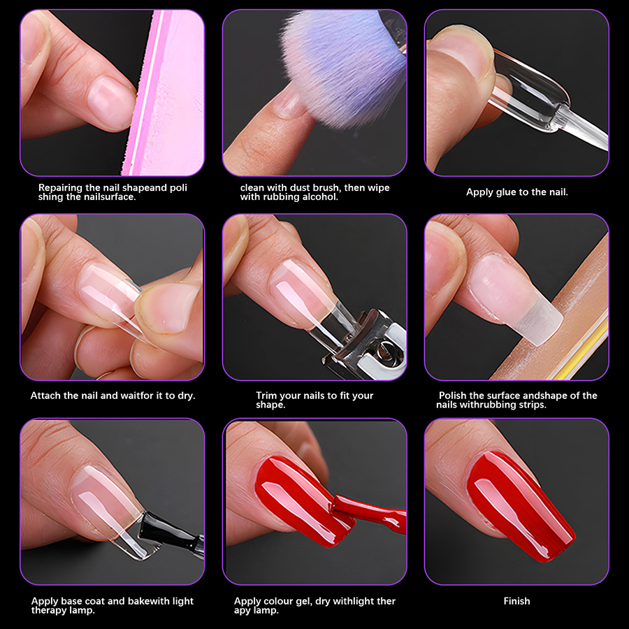 rntip-152 paper box packing traceless nail tips(504 pcs)