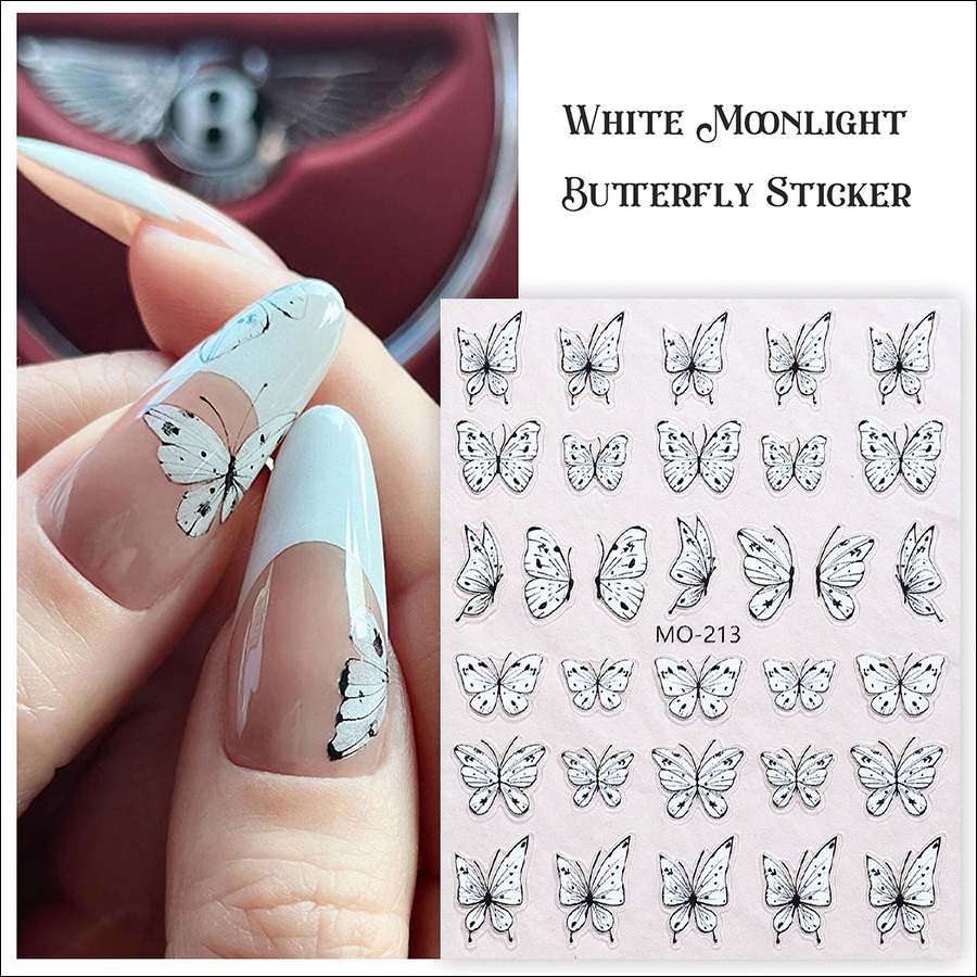 mo-213/214 white moonlight butterfly laser sticker