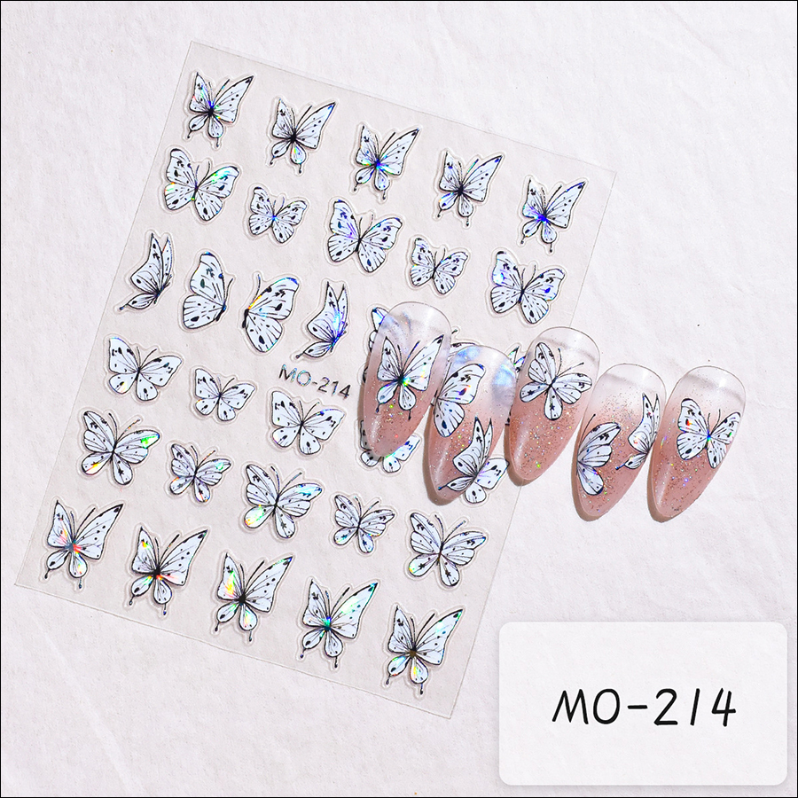 mo-213/214 white moonlight butterfly laser sticker
