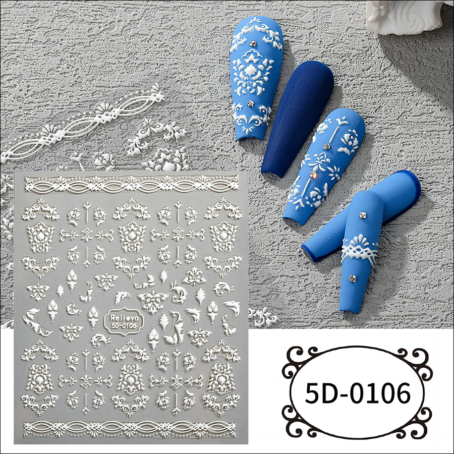 5d106-115 5d rattan flower pattern nail sticker
