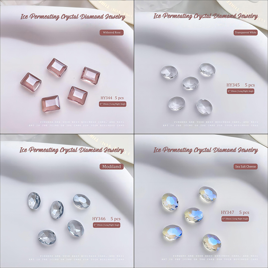 rnar-307 nail diamond explosive flash sharp bottom transparent crystal (5 pack)