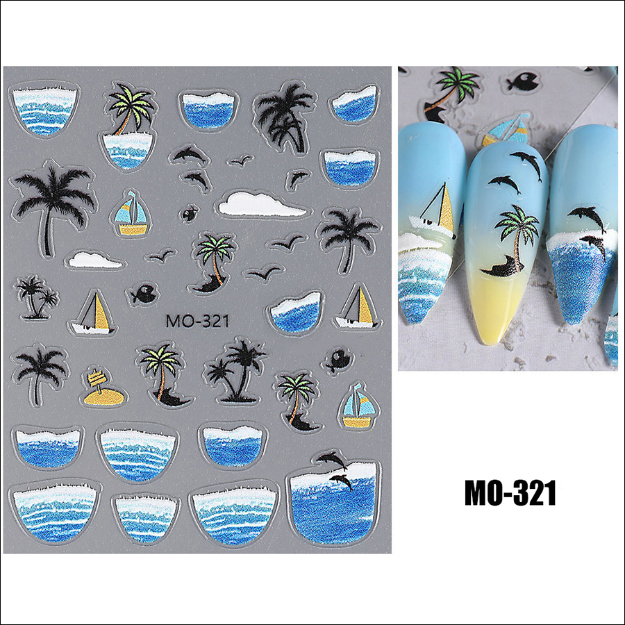 mo319-324 5d relief ocean sticker