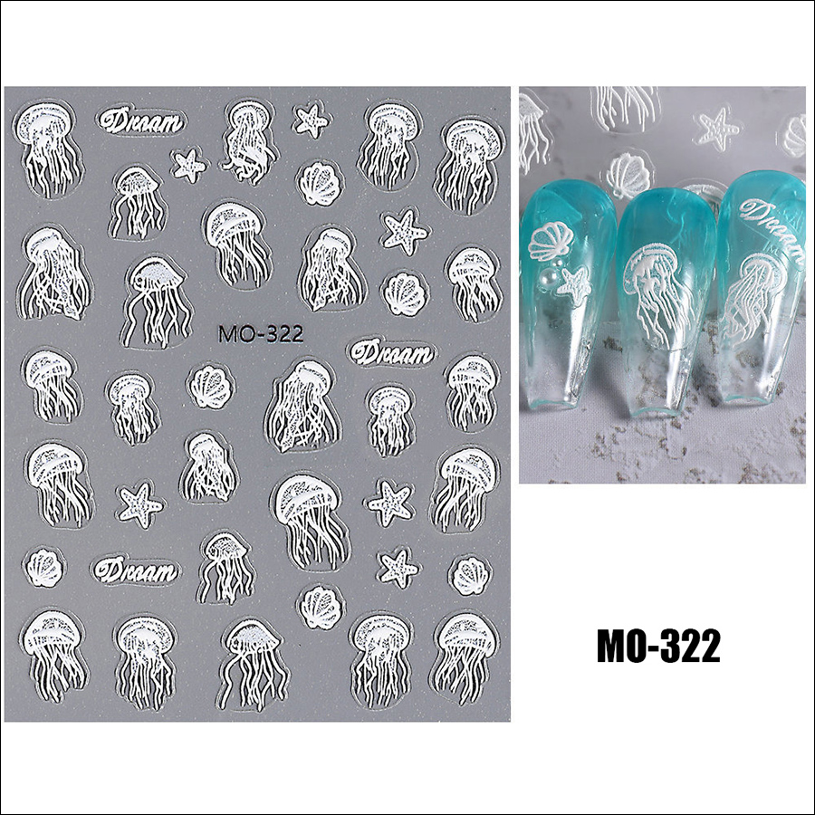 mo319-324 5d relief ocean sticker