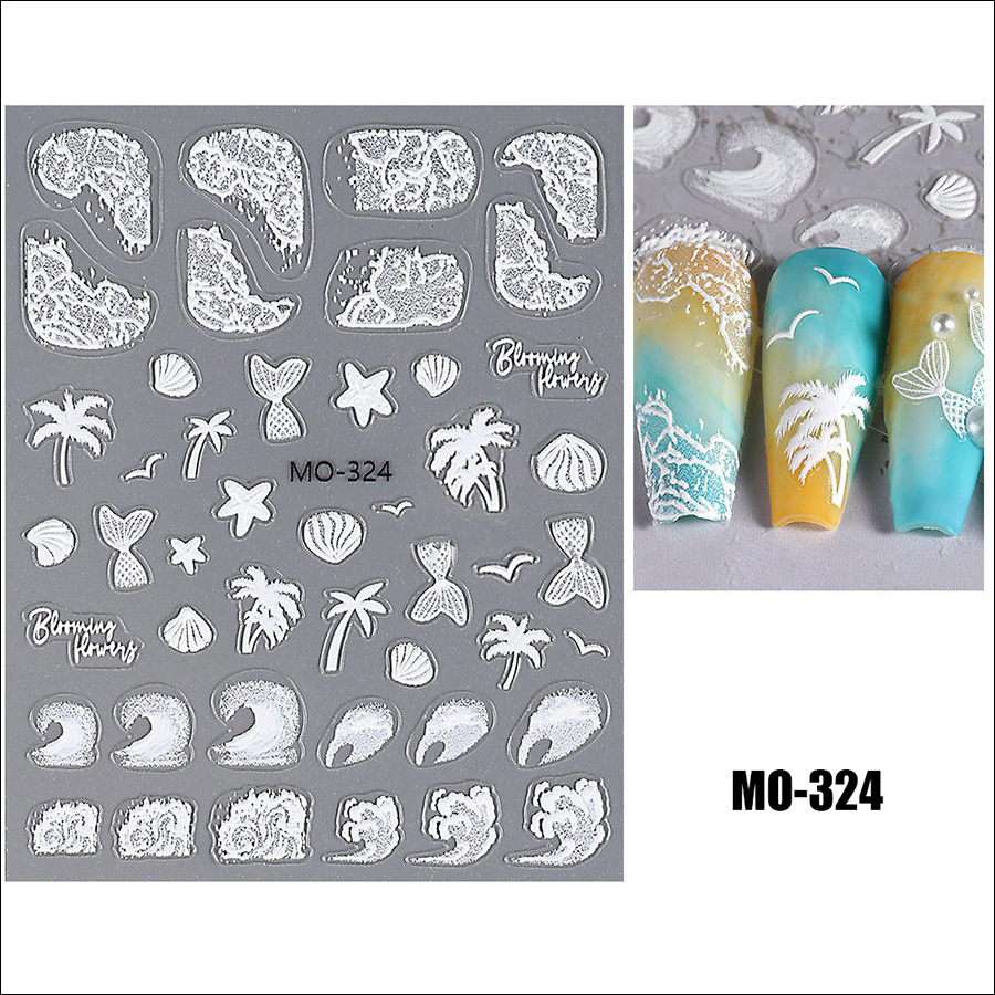 mo319-324 5d relief ocean sticker